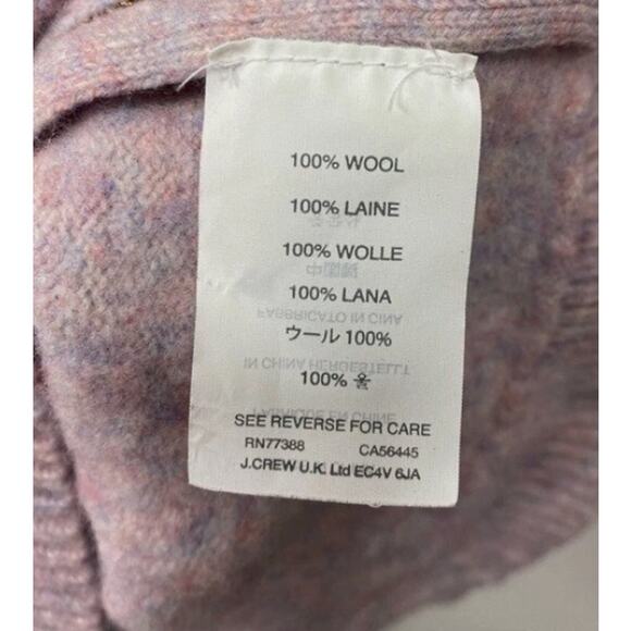J. Crew Pink & Purple Marbled Lambswool Side Zip Sweater Size Small - Picture 8 of 9